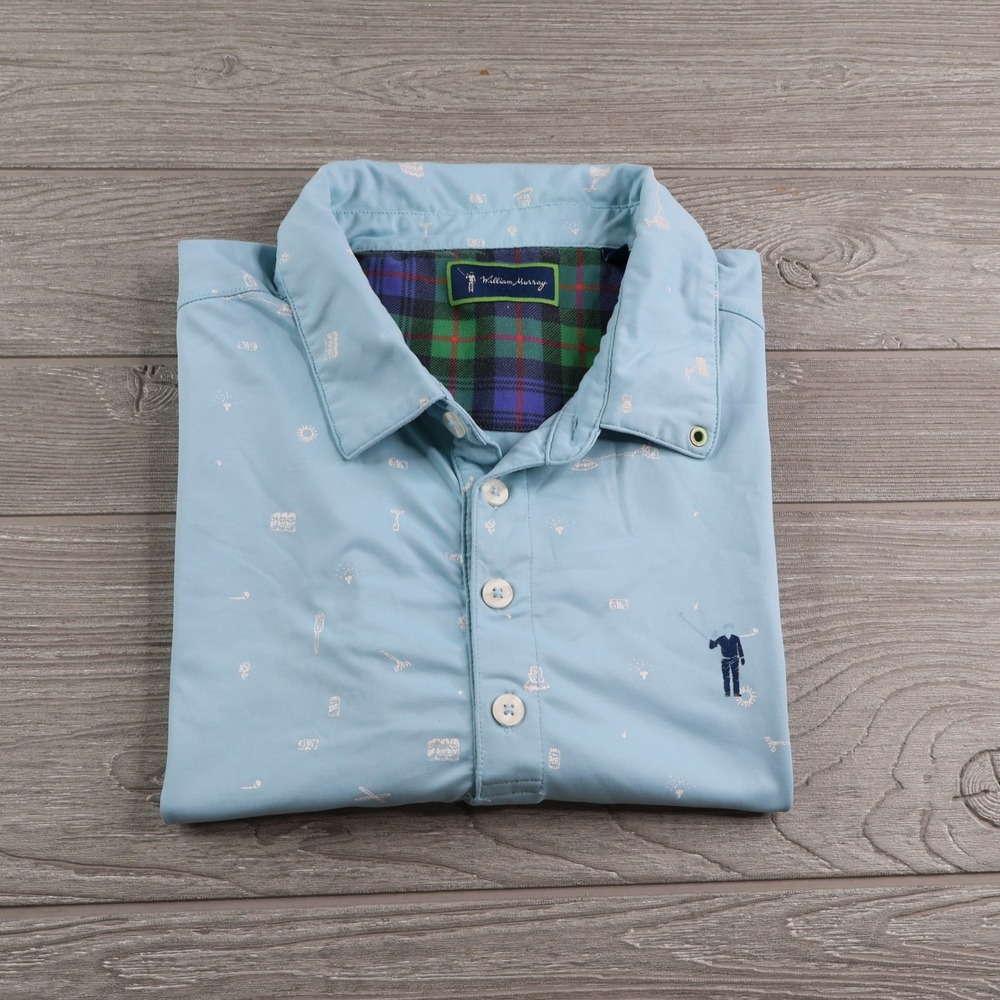 William Murray Shirt Men's Large Not Playing Around Caddyshack Stretch Golf AOP